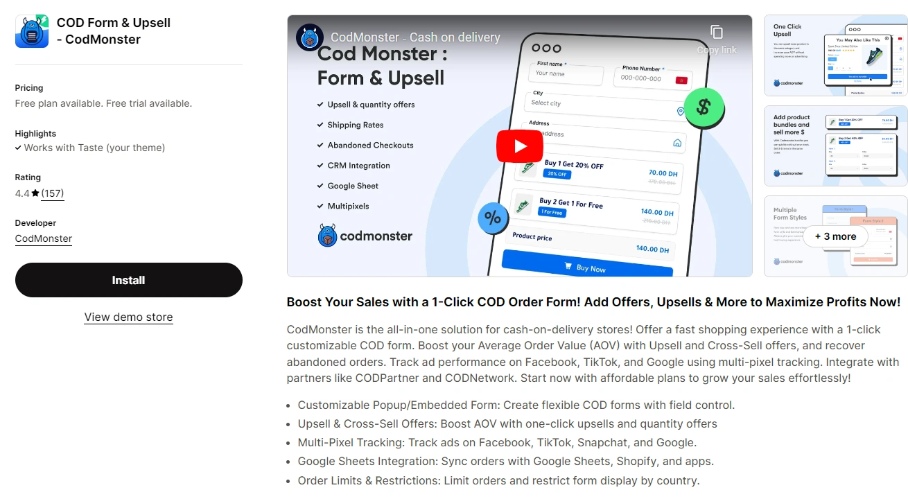 COD Form & Upsell ‑ CodMonster